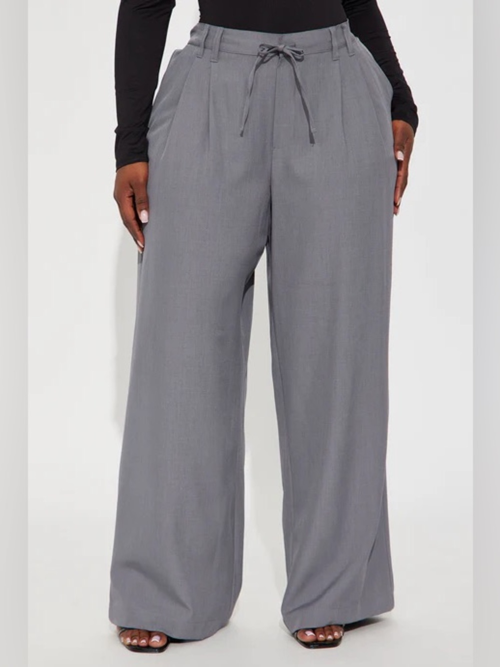 ❥𝖥𝖠𝖲𝖧𝖨𝖮𝖭𝖭𝖮𝖵𝖠: Cami Wide Leg Trouser Pant - Grey - Picture 6 of 7